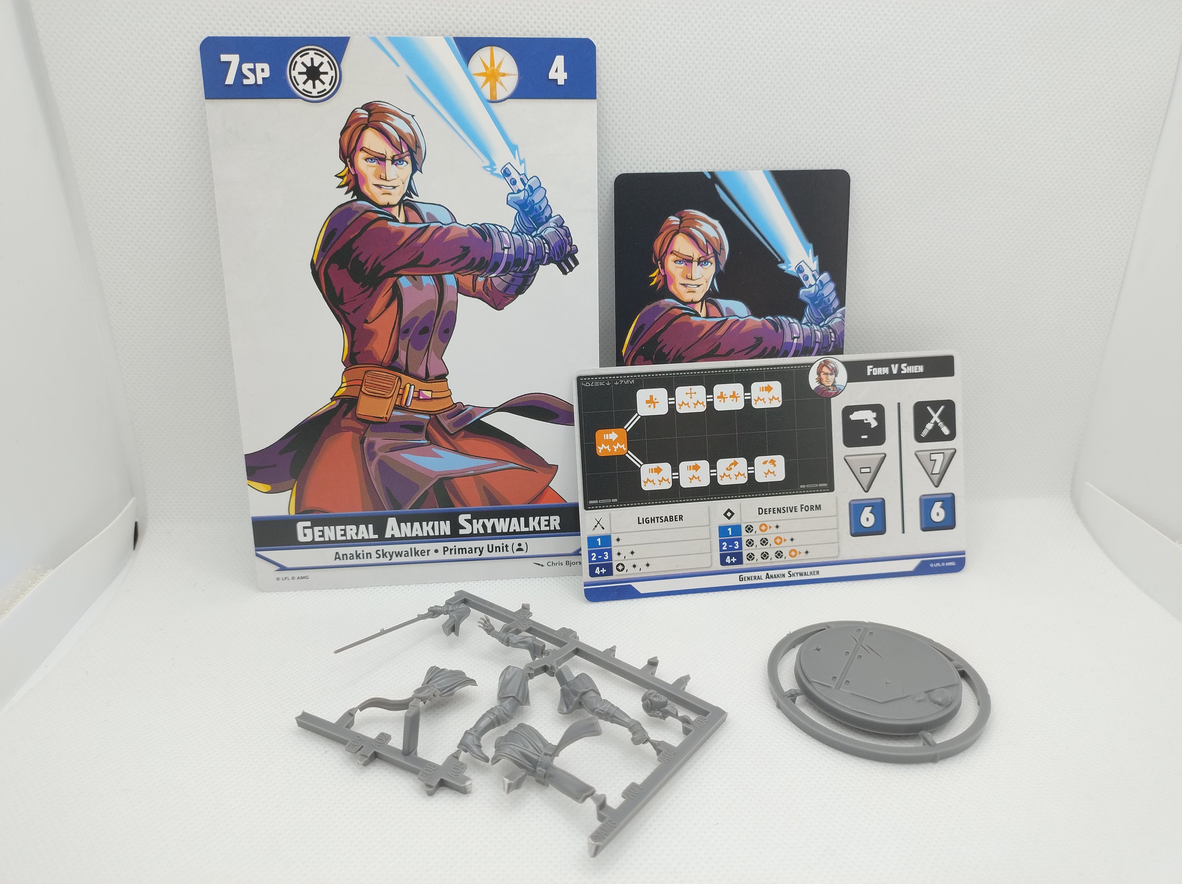 Anakin Skywalker on sprue with cards for Star Wars Shatterpoint