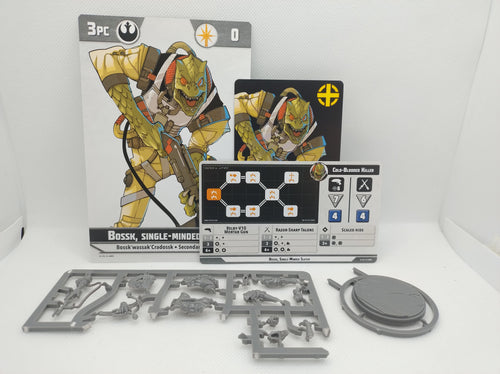 Bossk on sprue with unit cards for Star Wars Shatterpoint