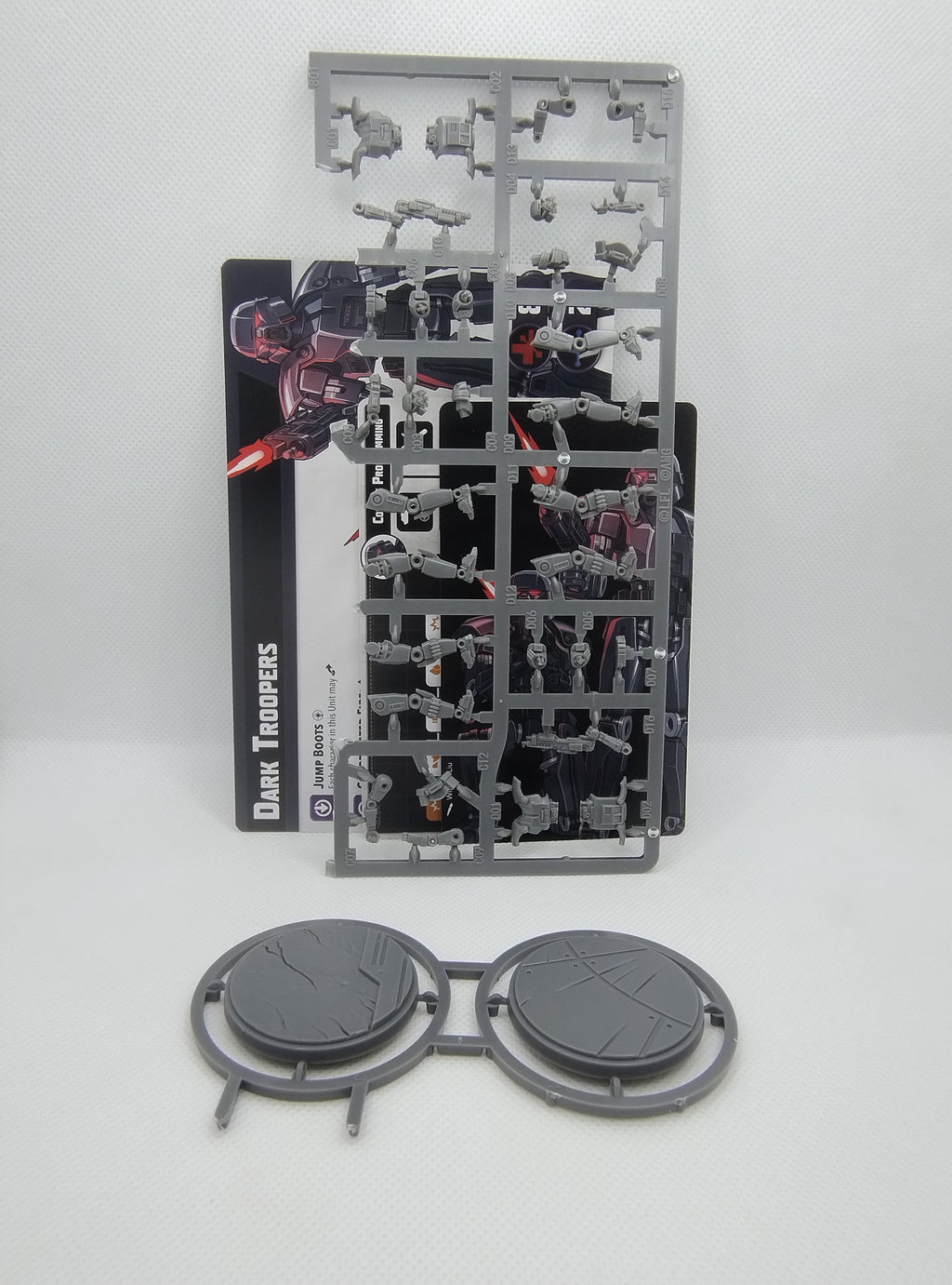Dark Troopers on sprue with cards for Star Wars Shatterpoint