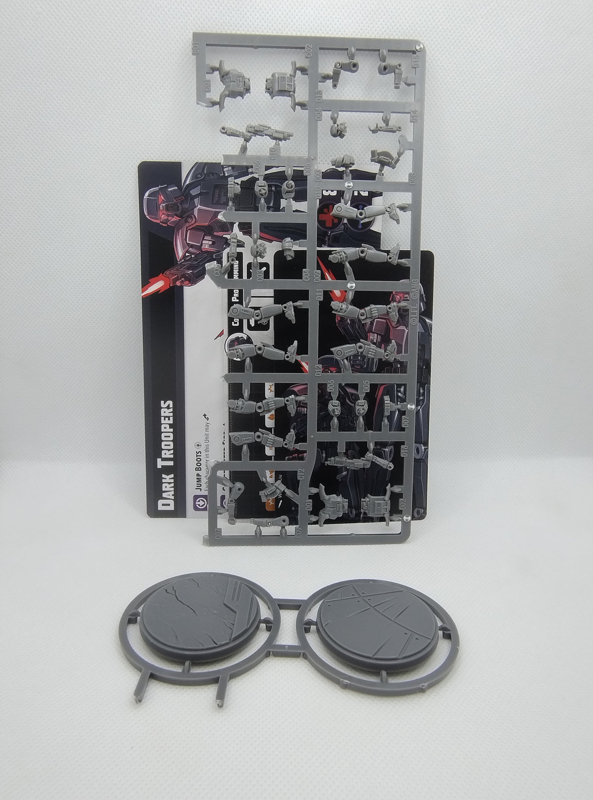 Dark Troopers on sprue with cards for Star Wars Shatterpoint