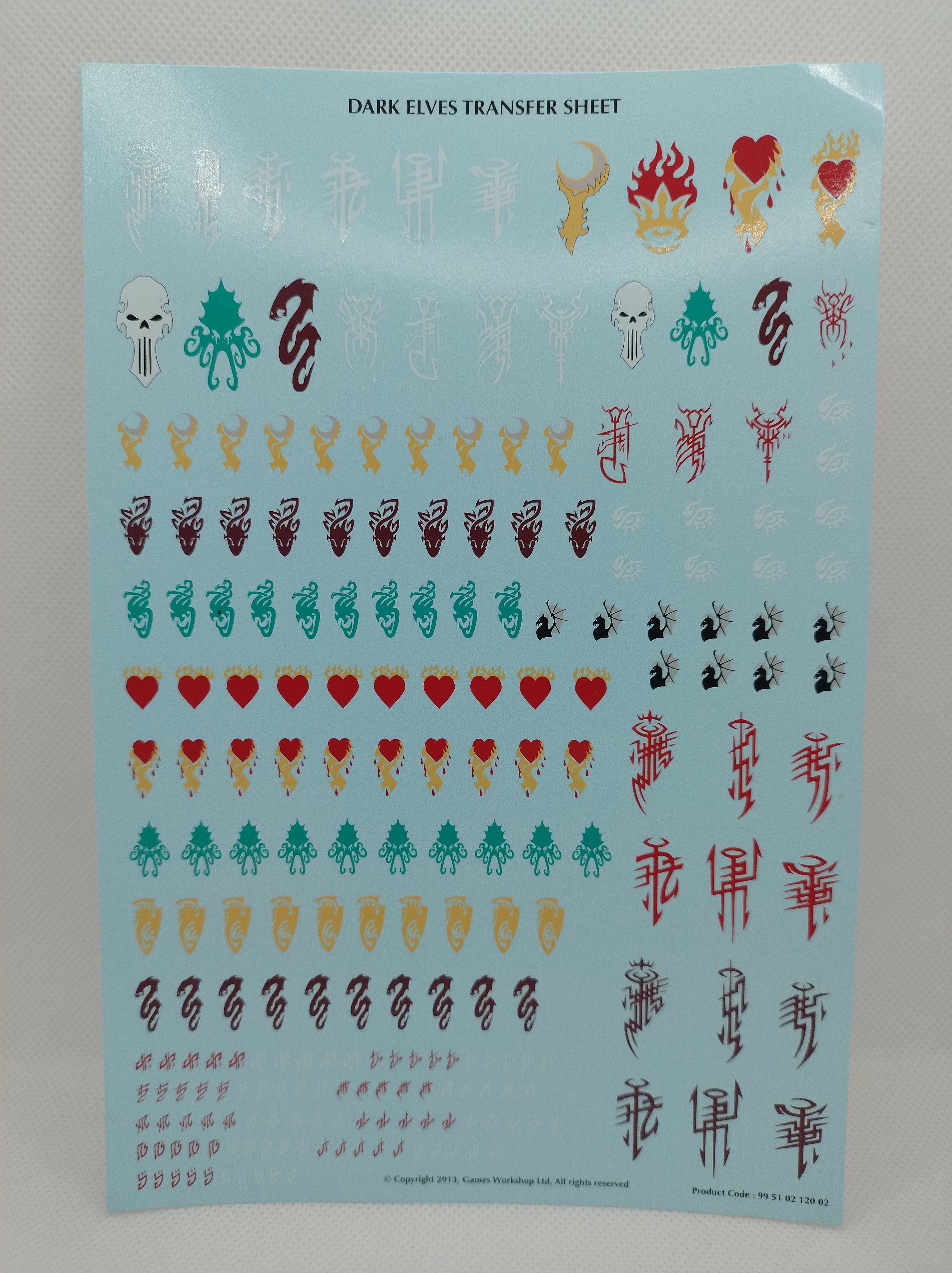 Transfers for AoS: Dark Elves / Daughters of Khaine Transfer sheet 2013