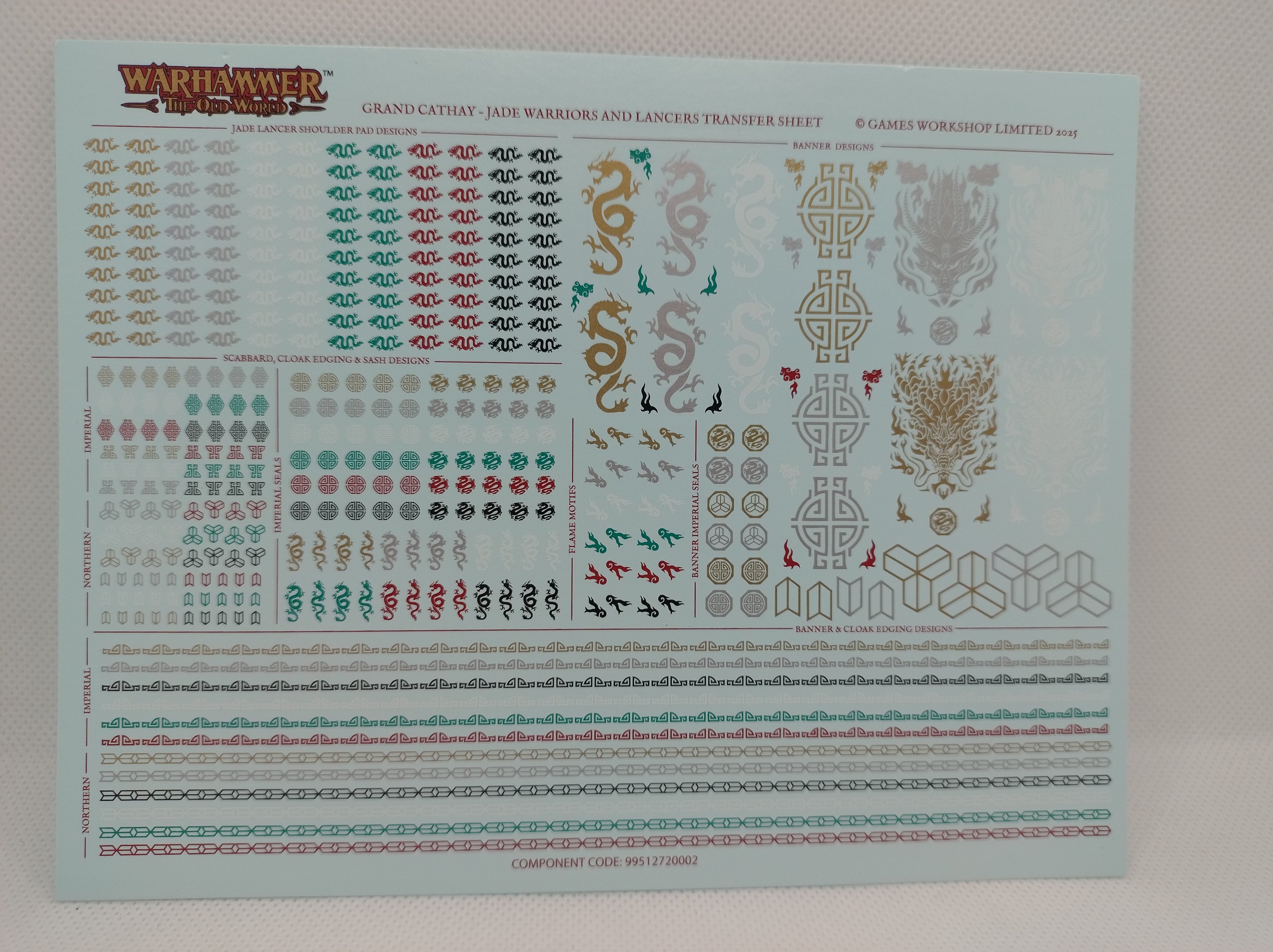 Transfers for Old World: Grand Cathay Jade Warriors Transfer sheet 2025