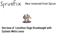 One Leviathan Dreadnought Cyclonic Melta Lance for legions imperialis new on sprue