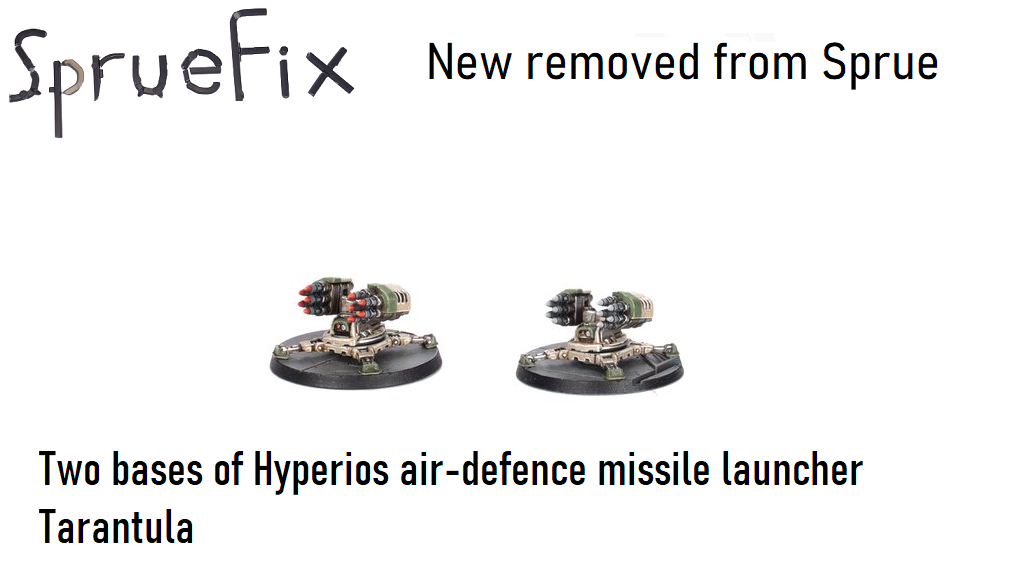 Two Tarantula with Hyperios Air-defence Missile Launchers for legions imperialis new on sprue