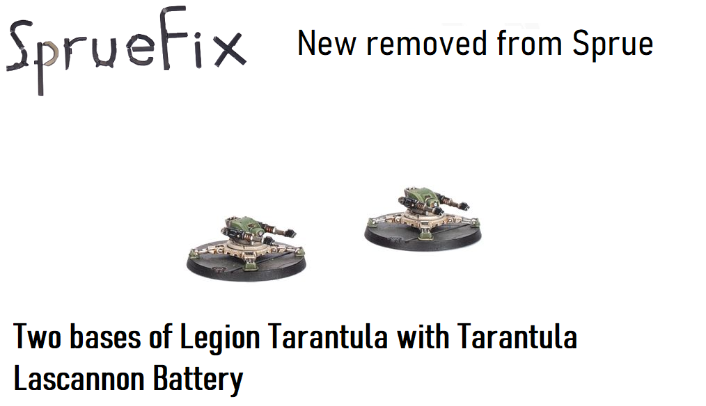 Two Tarantula with Lascannon Battery for legions imperialis new on sprue