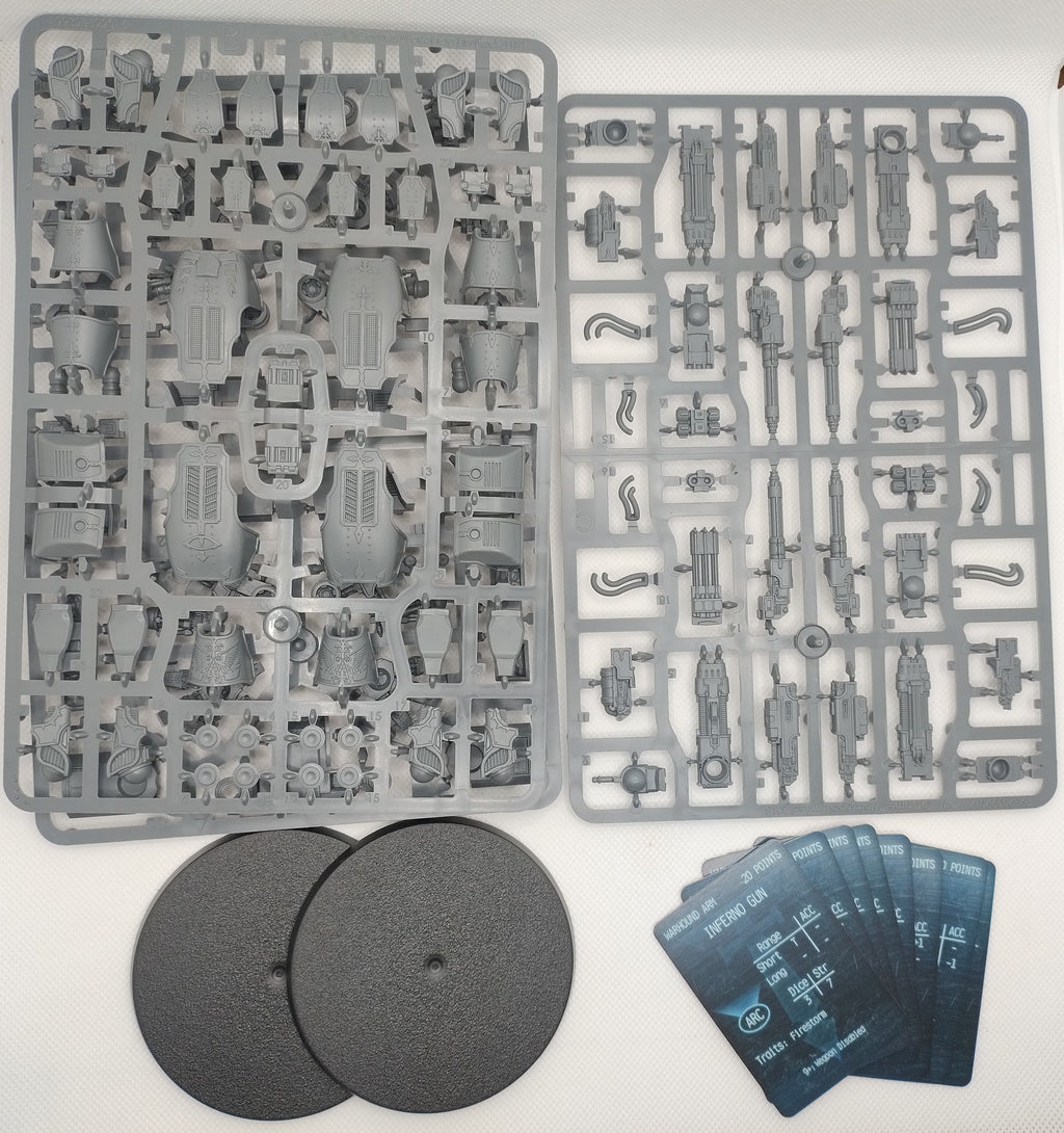 Two Warhound Scout Titans with Turbo-laser Destructors and Vulcan Mega-Bolters new on sprue for legions imperialis and Adeptus Titanicus