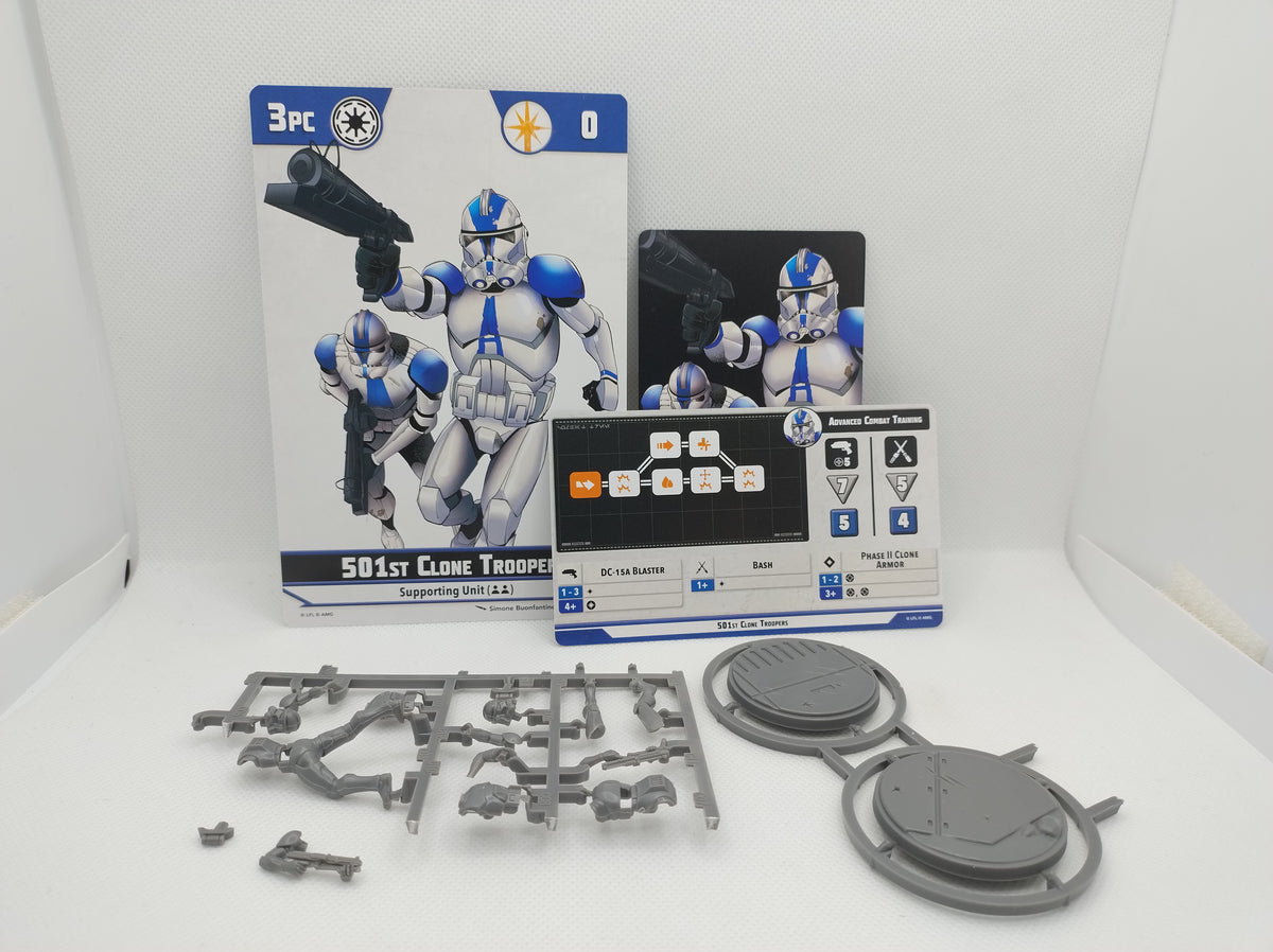 Shatterpoint Tech Card 501st Clone Troopers on Sprue +cards - Star Wars Shatterpoint singles ...